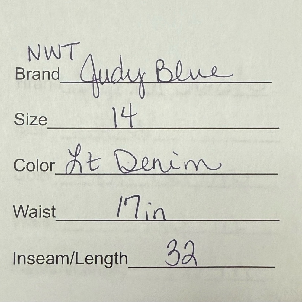 NWT Judy Blue 14W Distressed Cutout Wide Leg Jeans Light Wash High Rise New - Picture 12 of 12